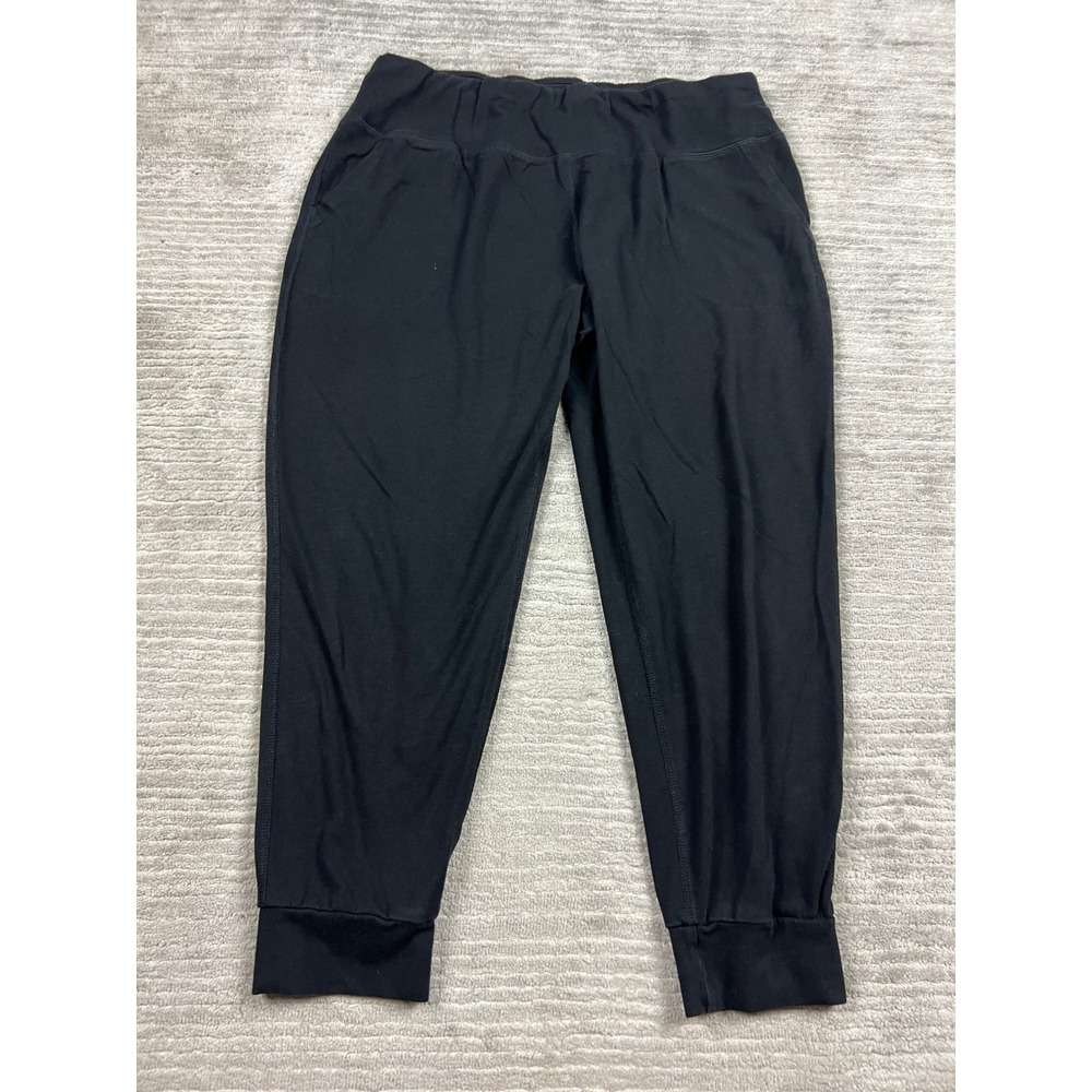 Athletic Works Jogger Pants Women XXL 20 Black Activewear‎ Elastic Waist Cotton